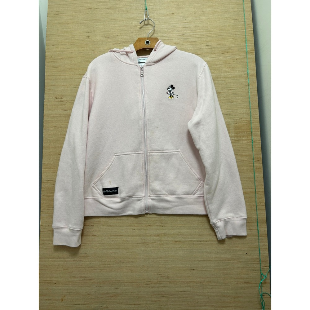 Walt Disney World Minnie Mouse‎ Pink Full Zip Hoodie Sweatshirt XL Embroidered